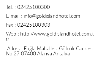 Sentido Gold sland Hotels & Resorts iletiim bilgileri